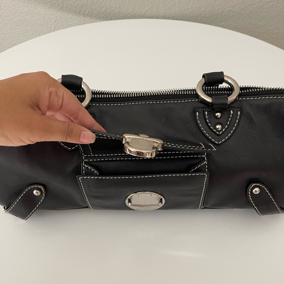 Marc Jacobs Daria Leather Shoulder Bag- Black & Silver - Picture 10 of 15